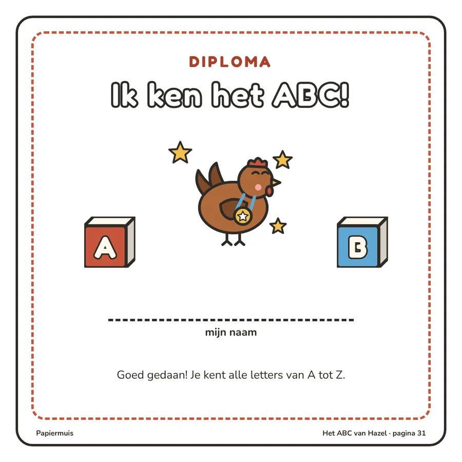 Diploma "Ik ken het ABC!"