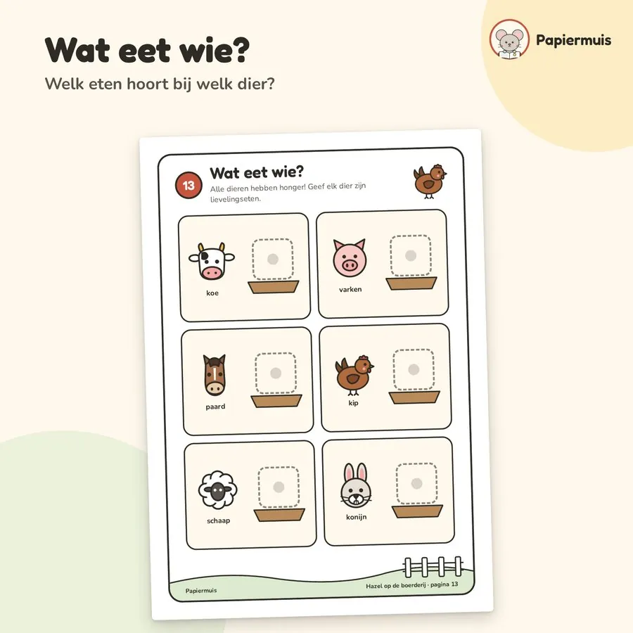 Wat eet wie: welk eten hoort bij welk dier