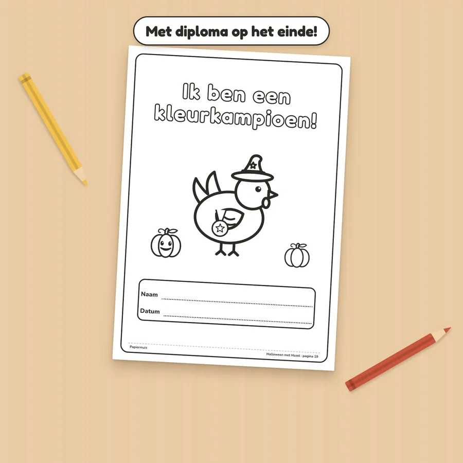 Diploma "Ik ben een kleurkampioen!"