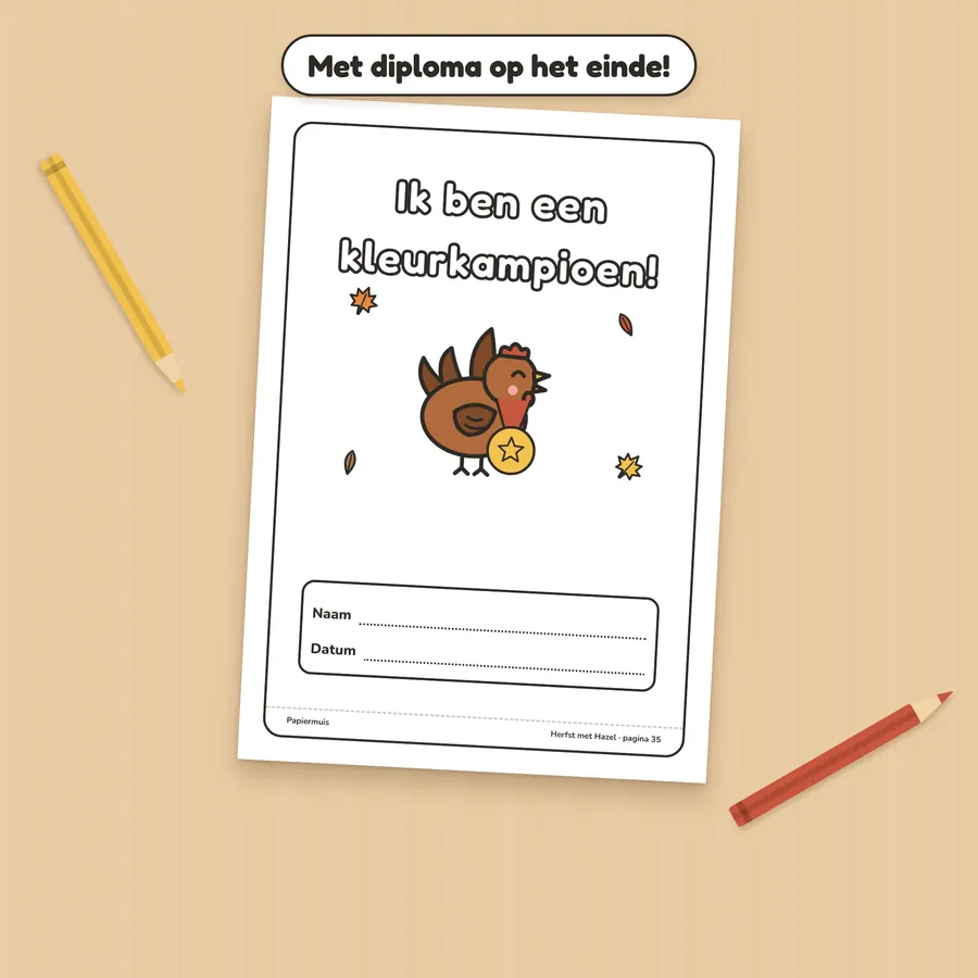 Diploma "Ik ben een kleurkampioen!"