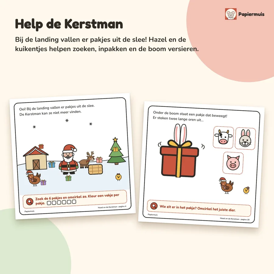 Help Hazel de pakjes uit de slee zoeken