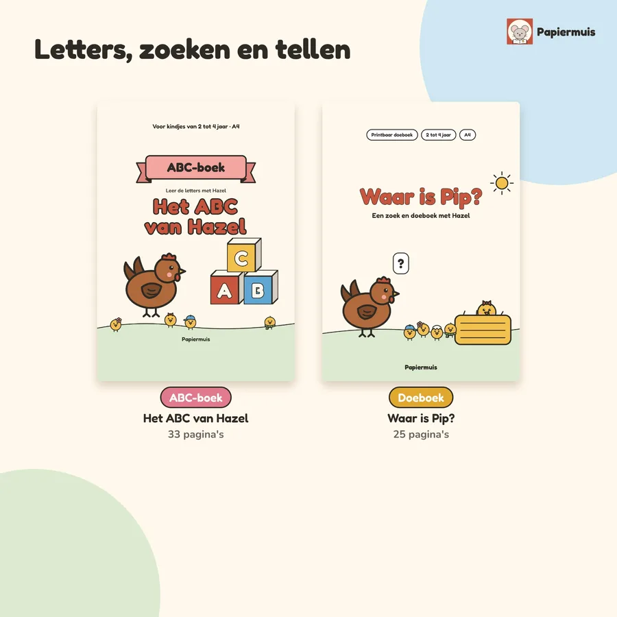 De voorpagina's van Het ABC van Hazel en Waar is Pip?